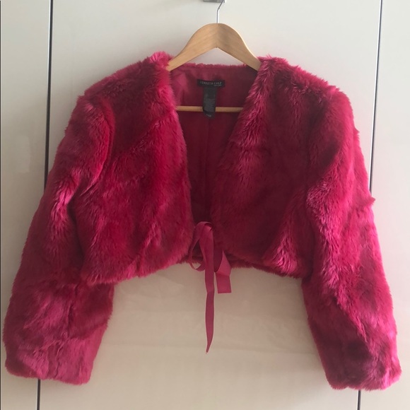 Kenneth Cole Jackets & Blazers - Kenneth Cole Pink Faux Fur Jacket